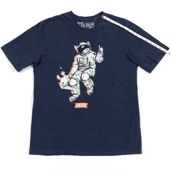 AKOO Short Sleeve Astronaut Graphic T-Shirt Men's‎ Navy Logo Medium EUC - Picture 5 of 10